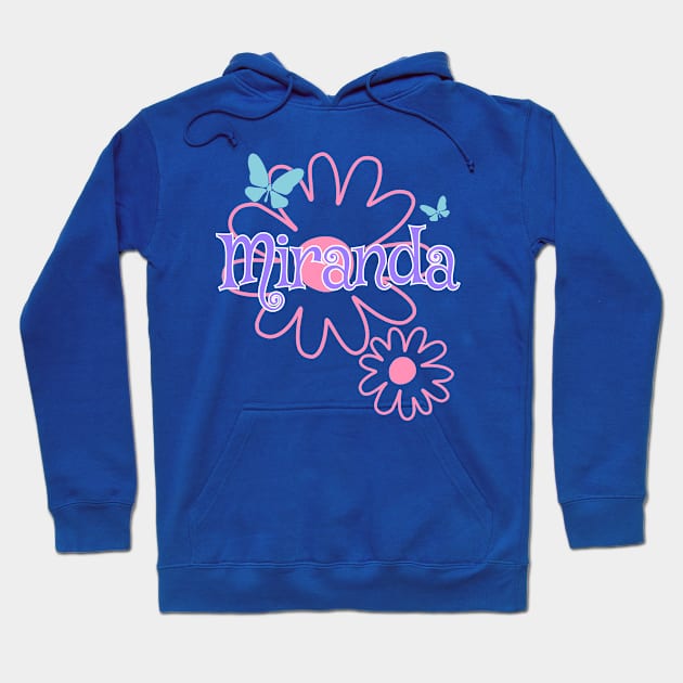 Miranda Girls Name Daisy Butterflies Hoodie by xsylx